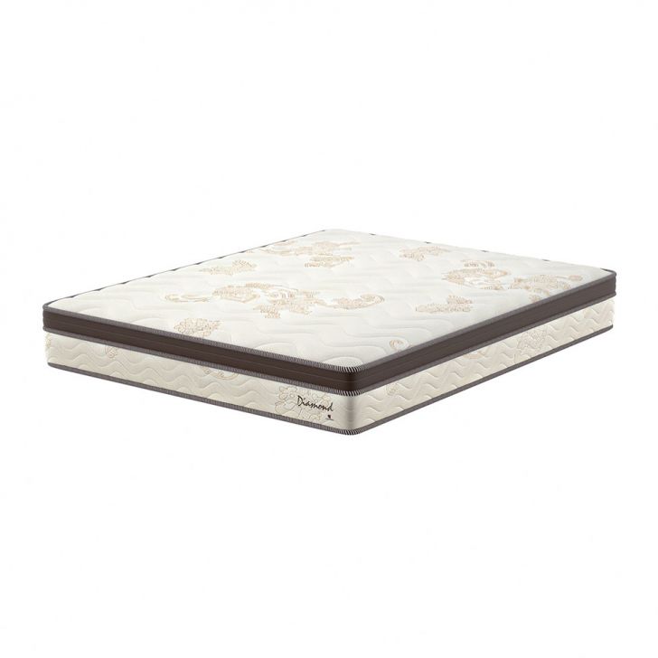 Colchão Queen Diamond Euro Molas Ensacadas (26x158x198) Bege E Marrom