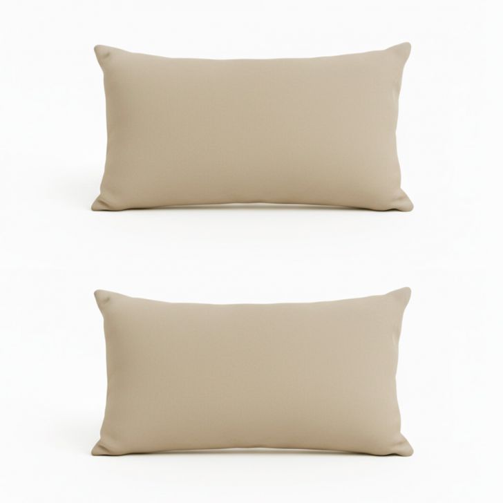Conjunto Com 2 Capas De Almofada Retangular Candy 30x45 Suede Bege