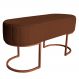 Banco | Banqueta Recamier Estofado Luana Base Bronze Veludo Terracota - Montanaris Decor