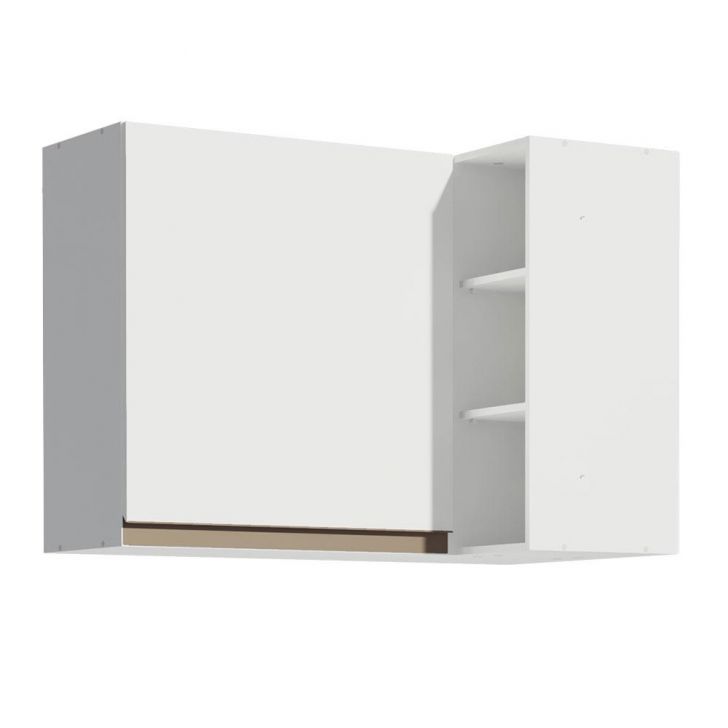 Armário de Cozinha Aéreo de Canto 1 Porta e Adega Branco Reims Madesa