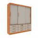 Guarda-Roupa Casal Chicago 3 Portas 9 Gavetas Cinamomo e Off White