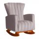 Poltrona Decorativa Melinda Pés Balanço Veludo Rosa