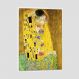 Quadro Klimt O Beijo Tela Moldura Branca 95X63Cm