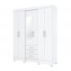 Guarda-Roupa Casal com Espelho Mentor 6 PT 3 GV Branco