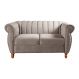 Sofá 2 Lugares Chesterfield Sofá Realeza Vintage - Veludo Capuccino