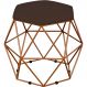 Puff Decorativo Aramado Bronze Six L02 Suede Marrom - Lyam Decor