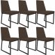 Kit 06 Cadeiras Para Sala De Jantar Base Aço Industrial Preto Dafne L02 Suede Marrom - Lyam Decor
