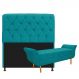 Kit Cabeceira Lady e Recamier Ari 160 cm Queen Size Suede Azul Turquesa - Amarena Móveis