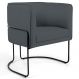 Poltrona Decorativa Base Aço Betina C-03 Sintético Cinza - Domi