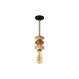 Luminária Pendente de Madeira com Corda Jaspe com Lâmpada 4w Ambar