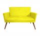 Namoradeira Decorativa Nina Com Rodapé Suede Amarelo - DS Estofados
