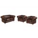 Conjunto De Sofá 2 Lugares E Poltronas Decorativa Chesterfield Capitonê Luís Xv - Café