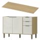 Balcao Pia Com Tampo 120 cm GLOR BGTG12 Castanho Off White MXM