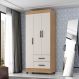Guarda Roupa 3 Portas Alambari Nature Off White