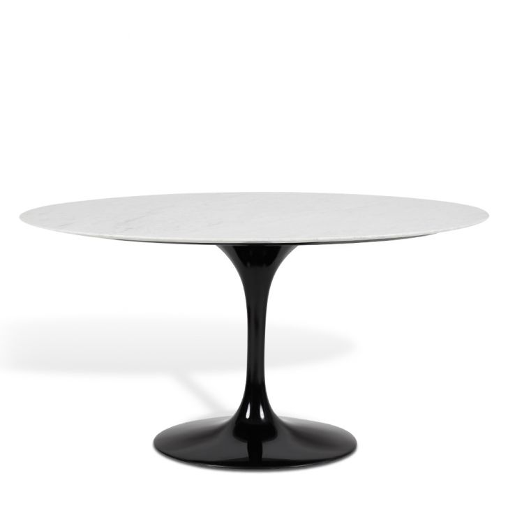 Mesa Saarinen Tulip Jantar Carrara 180x100cm Base Preta