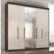 Guarda Roupa Casal Valencia 6 Portas 6 Gav C/ Esp Chocolate/off White