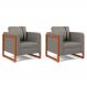 Conjunto com 2 Poltronas Lin Linho Cimento