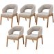 Kit 05 Cadeiras de Jantar e Estar Living Estofada Lince L02 Bouclê Bege - Lyam Decor