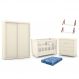 Dormitório Tutto New 2 Portas, Cômoda, Berço Off White com Colchão e Prateleiras - Matic Móveis