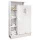 Armário Multiuso 2 Portas 6 Prateleiras Elite D02 Branco - Mpozenato