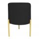 Puff Decorativo Soren Suede Preto Pés de Ferro Dourado - Pallazio