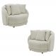 Kit 2 Poltronas Decorativas Base Fixa Galáxia com Almofadas Boucle Off White G45 - Gran Belo