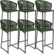 Kit 06 Banqueta Para Área Gourmet Cozinha Varanda Corda Náutica Porto D04 Verde - Lyam Decor