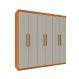 Guarda-Roupa Casal Paradiso sem Pés 6 Portas 4 Gavetas Cinamomo e Off White 219 cm