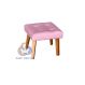 Puff Banqueta Decorativa Glamour Dubai Com Pés Quadrado Rosê