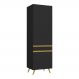 Paneleiro 2 Portas 62cm Veneza Multimóveis V3739 Preto/Dourado
