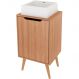 Gabinete para Banheiro 45 cm Cuba Quadrada 1 Porta Retrô Amêndoa
