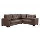 Image of Sofá de Canto 5 Lugares Dijon com Entrada USB Suede Marrom IM730UP59EOQMOB