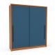 Guarda-Roupa Casal Valência 2 Portas 2 Gavetas Freijó e Azul