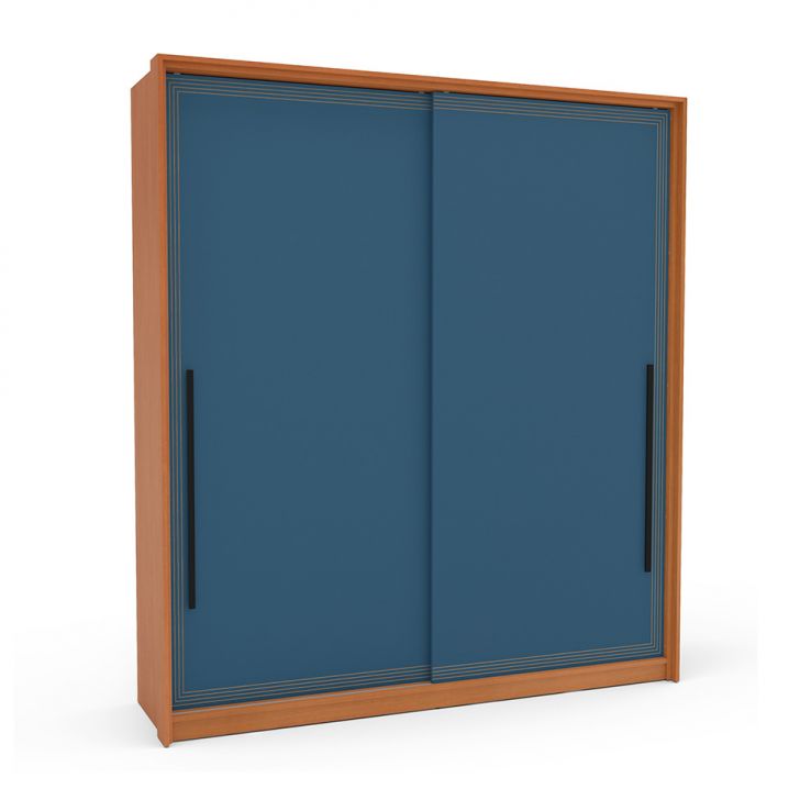 Guarda-roupa Casal Valência 2 Portas 2 Gavetas Freijó E Azul