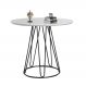 Mesa de Jantar Rubi Branca com Base de Metal Preta