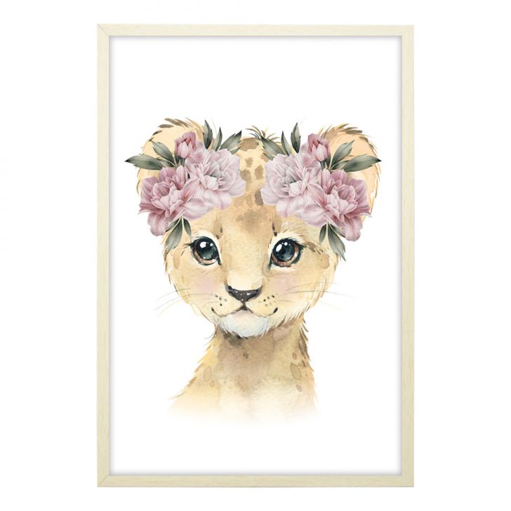 Quadro Infantil Tiger sem Vidro Colorido 20x30 cm