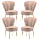 Kit 4 Cadeiras Estofada para Recepção Moderna Sala de Espera Tecido Veludo Ergonômica MOBLAN decor