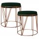 Kit 02 Puffs Decorativo Aramado Bronze Zaya L02 Suede Verde Musgo - Lyam Decor