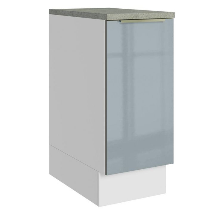 Balcão 35 cm 1 Porta Branco/Cinza Lux Madesa