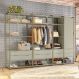 Guarda-Roupa Closet Industrial Mital 1 Porta 8 Gavetas Off White e Dourado