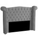 Cabeceira Casal 140cm Decorativa Ayla Veludo Cinza - Montanaris Decor