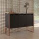 Balcão Buffet Aparador Industrial 3 Portas - Preto/Cobre