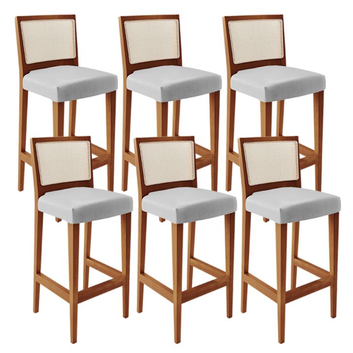 Kit 06 Banquetas Alta Para Cozinha Encosto Tela Branco Zion L02 Facto Cinza Metalizado - Lyam Decor
