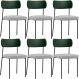 Kit 06 Cadeiras Para Sala De Jantar Melina L02 Facto Verde Musgo Linho Cinza - Lyam Decor