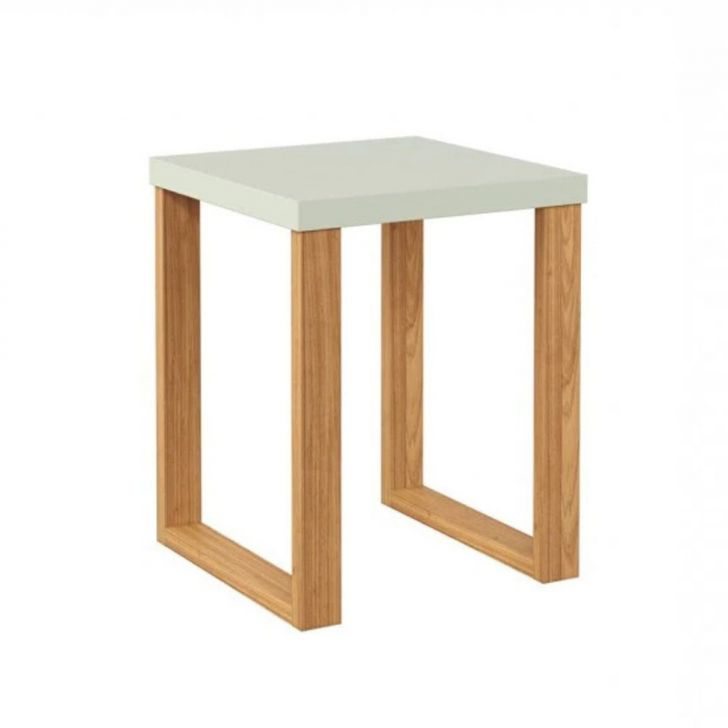 Mesa Lateral Lanes 100% MDF Off White e Freijó