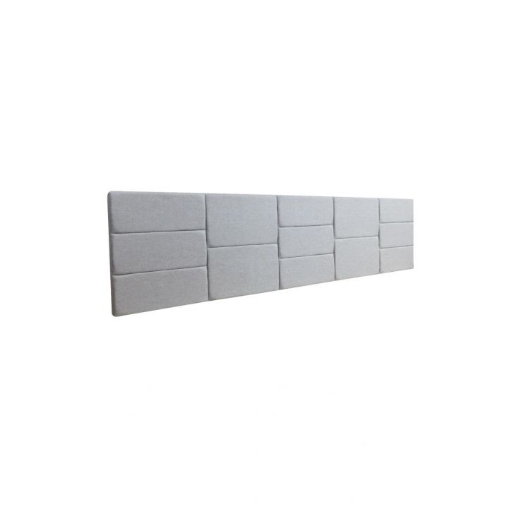 Cabeceira Estofada King 13 Blocos Não é Segredo Suede Amassado Cinza 195x60