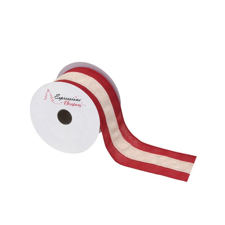 Fita Natalina Espressione Vermelha e Dourada Listrada