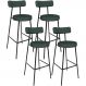 Kit 04 Banquetas Alta Bar Cozinha Sala De Jantar Em Aço Milão L02 Linho Verde Musgo - Lyam Decor