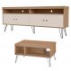 Rack Para TV Mesa de Centro RMC42 Carvalho Off White ARLY