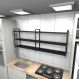 Prateleira industrial cozinha aço cor preto 180x30x68cm (C)x(L)x(A) cor mdf preto modelo ind32pc